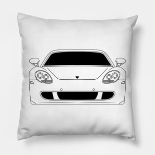 Porsche Carrera GT Outline Black Pillow