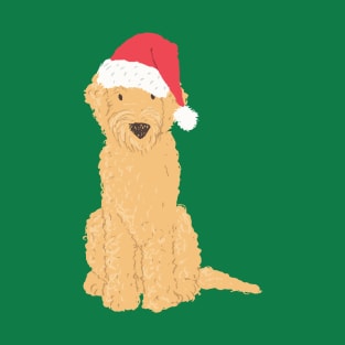 Christmas Goldendoodle Santa Hat T-Shirt