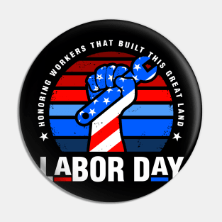 Labor Day USA Patriotic Design Pin