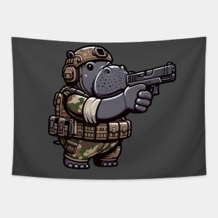 Tactical Hippo Tapestry