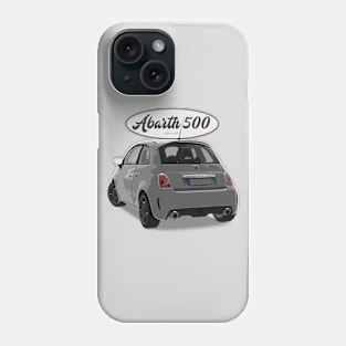 ABARTH 500 Grey White Back Phone Case