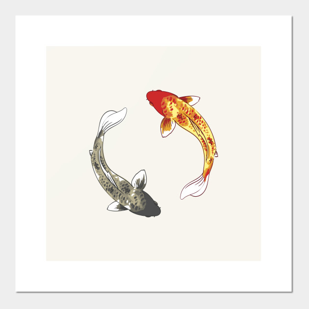 Koi Fish Yin Yang Koi Poster E Stampa Artistica Teepublic It