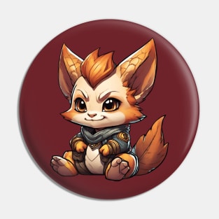 a cute sitting baby fox Pin
