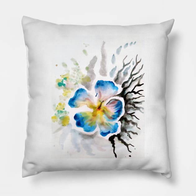 Watercolor flower Pillow by CORinAZONe