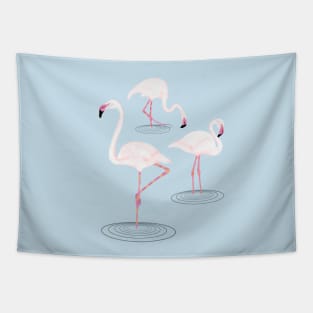 Pink Flamingos in Water Tapestry