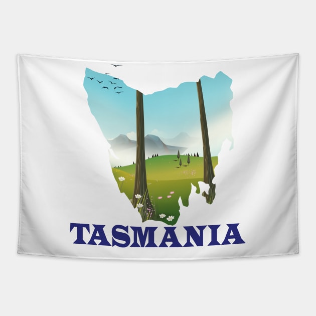 Tasmania Map Tapestry by nickemporium1