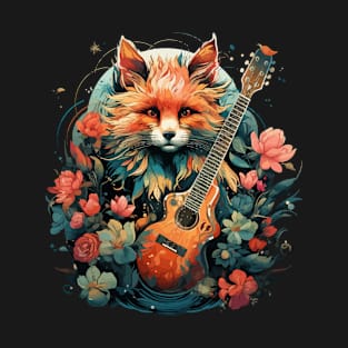 Red Fox Playing Guitar T-Shirt