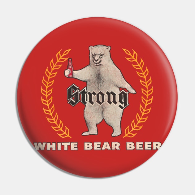 White Bear Beer Retro Defunct Breweriana Pin by darklordpug