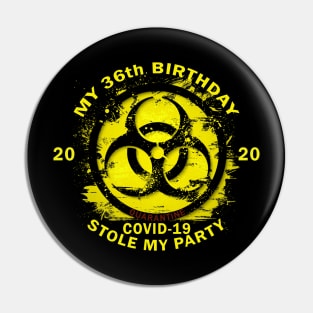 36th Birthday Quarantine Pin