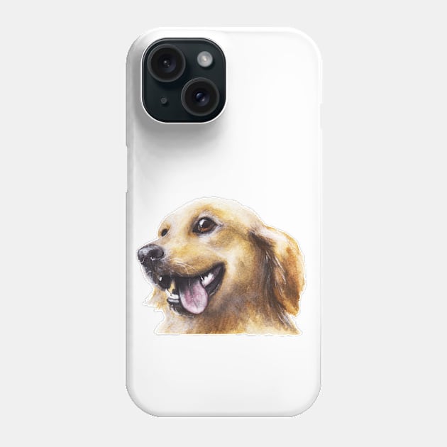 Happy Golden Retriever dog Phone Case by Funsize-Art