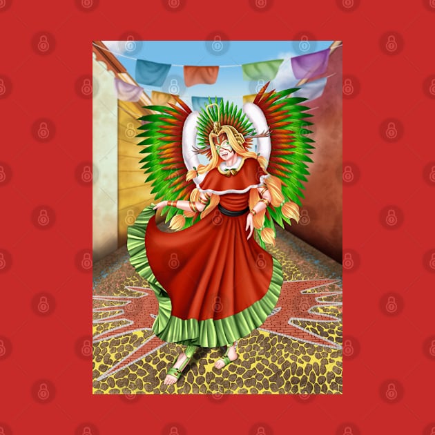 Christmas Quetzalcoatl Dress Tecnica Mask Background by Antonydraws