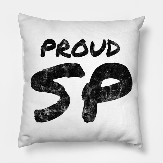 Proud SP Permanent Marker Distressed Pillow by seekingcerulean