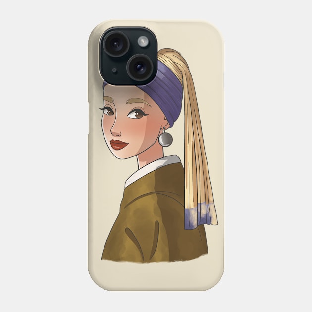 Girl with a pearl earring Phone Case by Made by Sofi