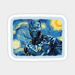 Black Panther Van Gogh Style Magnet