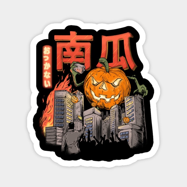 Great Pumpkinzilla - Kaiju Japan Halloween Pumpkin Magnet by TuuliTuule