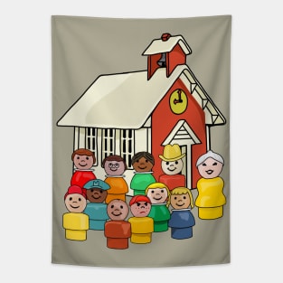 Schoolhouse Class Photo Tapestry