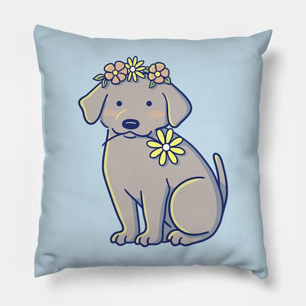 Weimaraner Puppy Pillow by Wlaurence