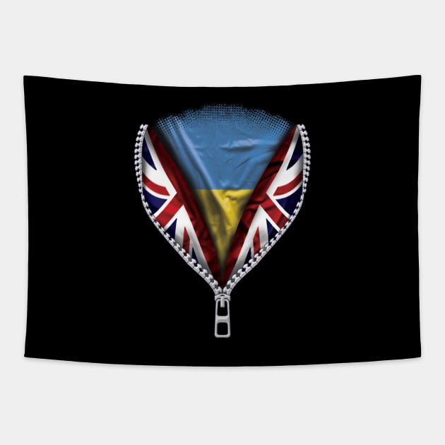 Ukrainian Flag  Ukraine Flag zipped British Flag - Gift for Ukrainian From Ukraine Tapestry by Country Flags