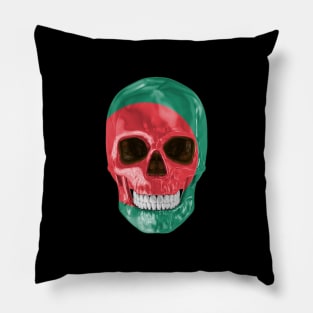 Bangladesh Flag Skull - Gift for Bengali With Roots From Bangladesh Pillow