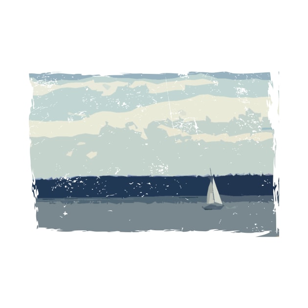 Lispe Impressionist Style Sailboat on Calm Waters by Lispe