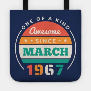 Retro Awesome Since March 1967 Birthday Vintage Bday 1967 Tote