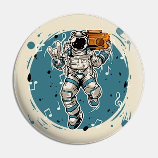 astronaut holding radio dancing Pin