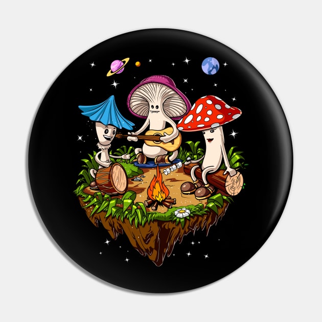 Magic Mushrooms Psychedelic Party Pin by underheaven