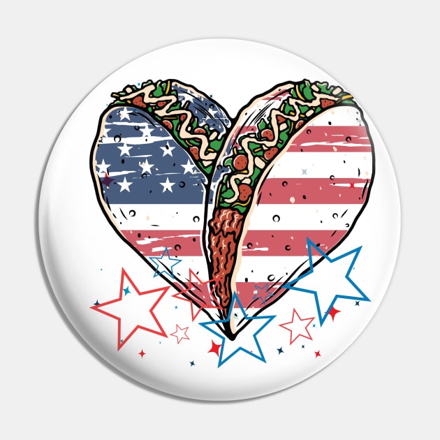 Funny 4th Of July 2021 Fourth Of July For Men's And Women's For 4th Of July Tacos Lovers Pin by dianoo