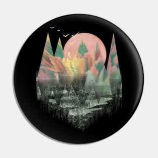 Abstract Candy Mountain Landscape Pin