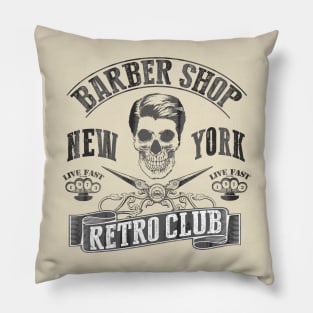 Barber shop retro club Pillow