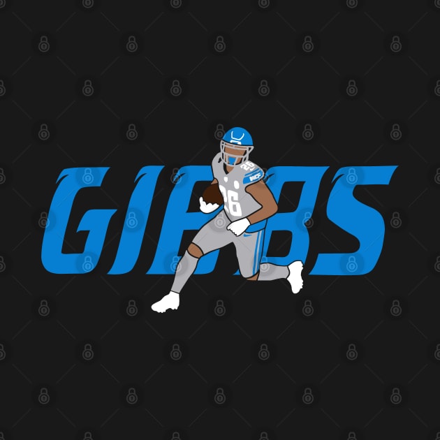 Gibbs 26, Detroit Football silhouette design by FanSwagUnltd