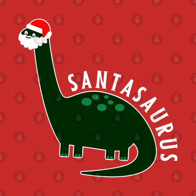 Santasaurus Funny Dinosaur Christmas by Illustradise