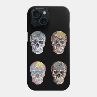 Abstract Skulls Vintage Retro Creepy Tattoo Style Art Illustration Phone Case