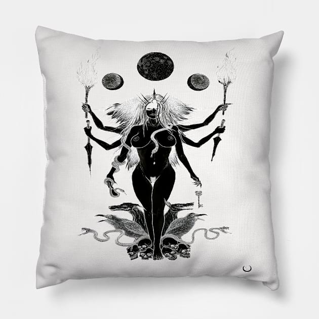 Hekate in black Pillow by tristan.r.rosenkreutz