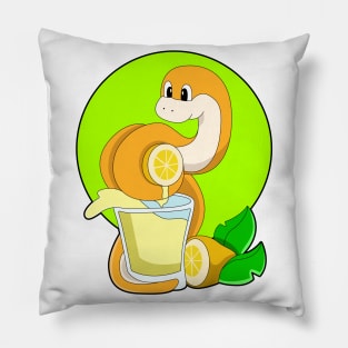 Snake with Glass of Lemon juice Pillow