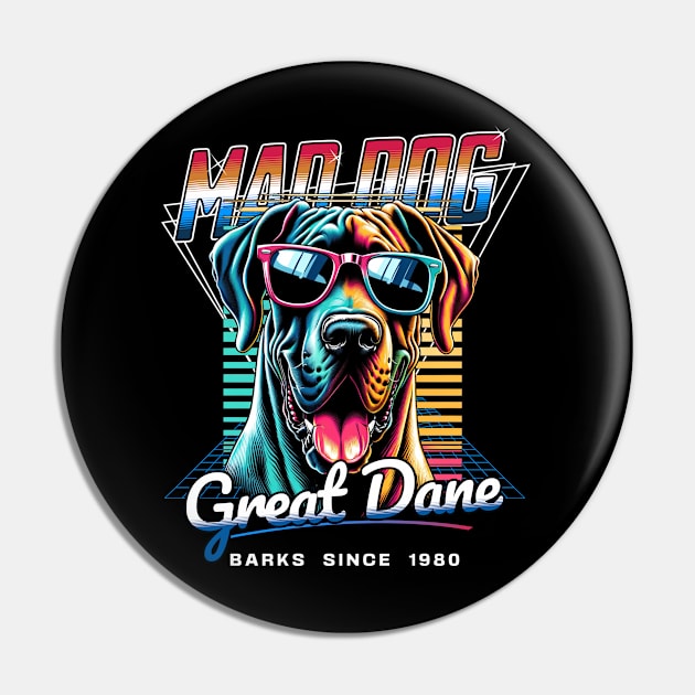 Mad Dog Jack Great Dane Dog Pin by Miami Neon Designs