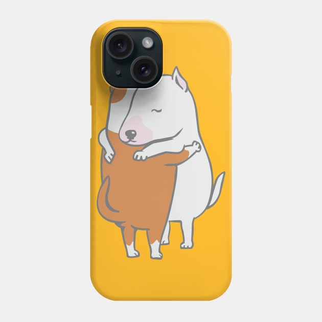 Bull Terrier Hugs Phone Case by huebucket