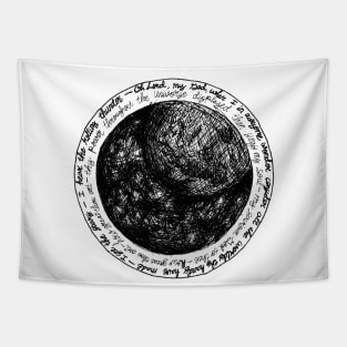 Throughout the Universe Displayed - hymns, space, window Tapestry