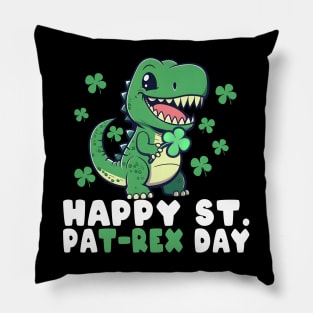 Happy St PaT-Rex Dinosaur Saint Patrick's Day For Boys Girls Pillow