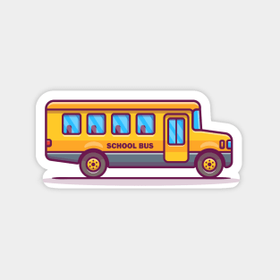 School Bus Cartoon Magnet