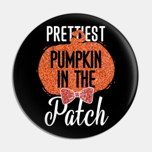 Prettiest Pumpkin In he Patch T Shirt Funny Halloween Shirt for Girls Daughter Pin