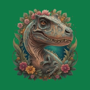 Cute floral dinosaur gift ideas T-Shirt