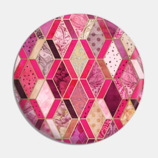 Wild Pink & Pretty Diamond Patchwork Pattern Pin