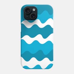 Blue and white horizontal waves pattern Phone Case