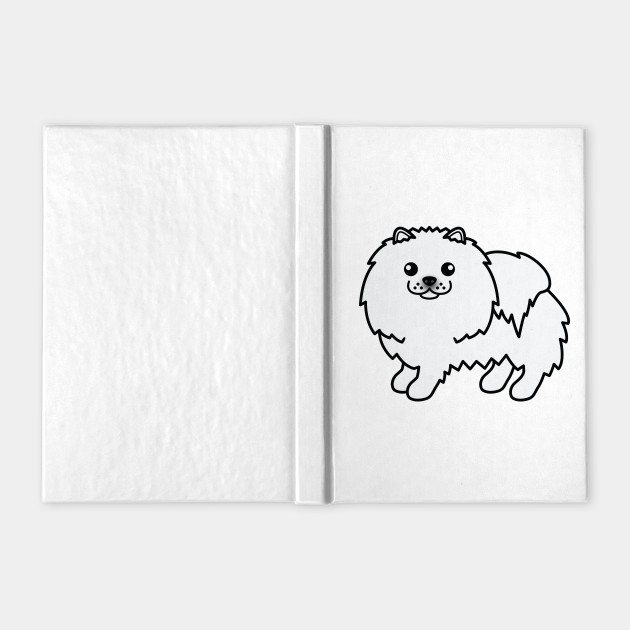 White Pomeranian Dog Cute Cartoon Illustration Pomeranian Notebook Teepublic Cute cartoon white kawaii snowmen with snowflakes on blue background for winter design. white pomeranian dog cute cartoon illustration