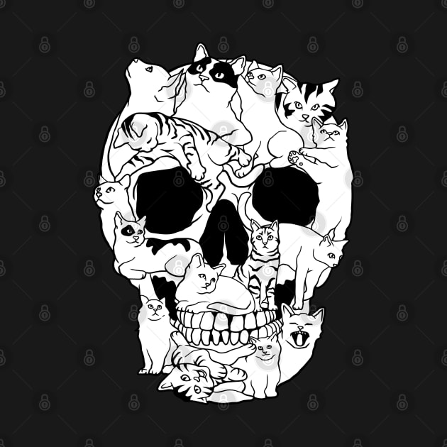 Cat Skull Kitty Skeleton Grunge Style Funny Cat Bones Gift by Blink_Imprints10