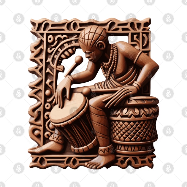 Afrocentric Wooden Carving Drums by Graceful Designs