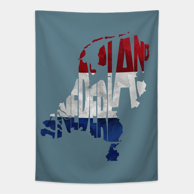 The Netherlands Typo Map Tapestry by inspirowl