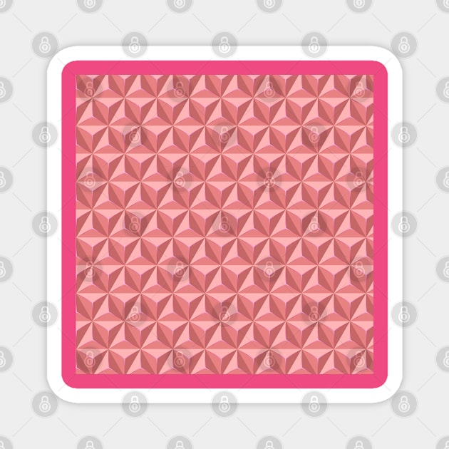 Geometric PINK shapes Pattern Magnet by archila