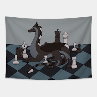 Chess Dragon With Board Tapestry